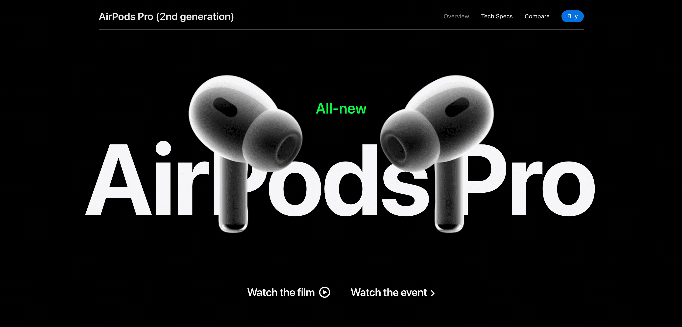 example of scrubber-style scrolljacking from the Apple Airpods Pro website