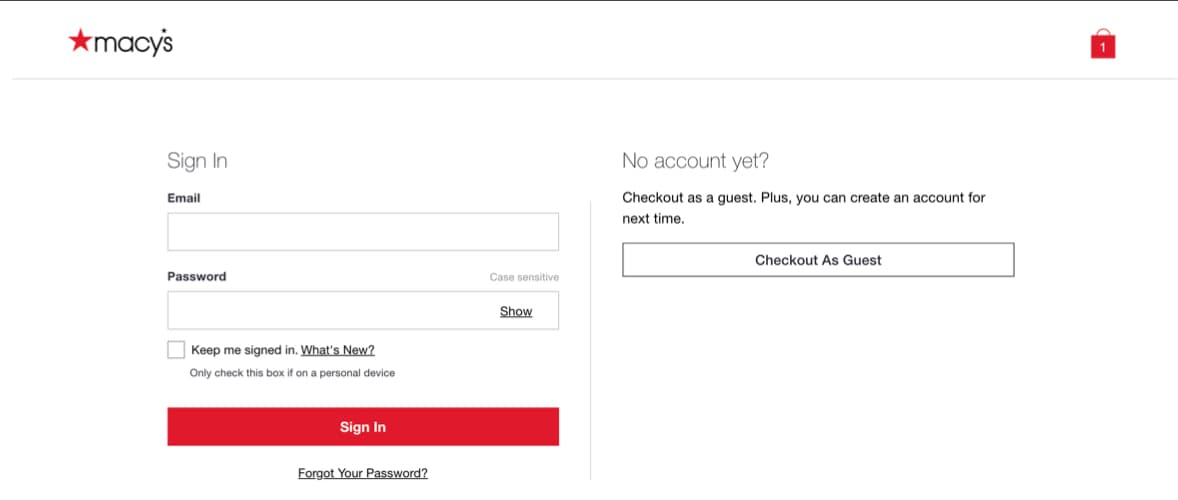 macy's website checkout process